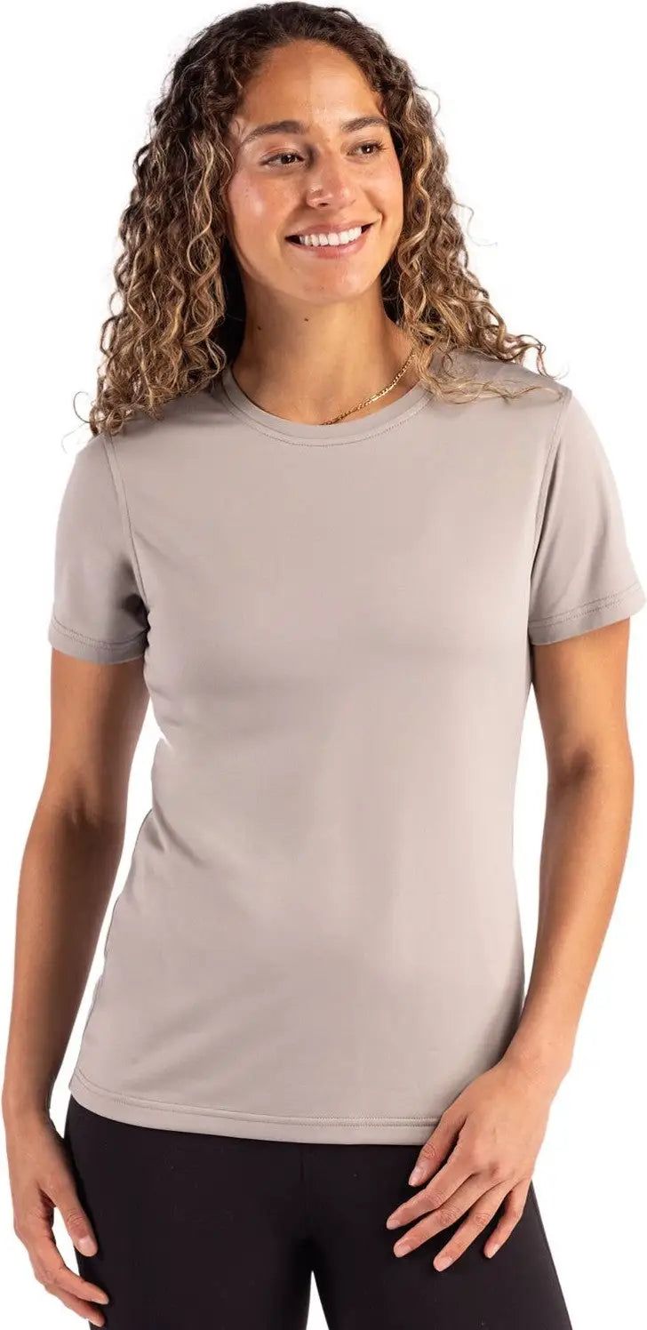 Clique Lqk00077 Charge Active Womens Short Sleeve Tee - Silver Gray - Ladies Xs