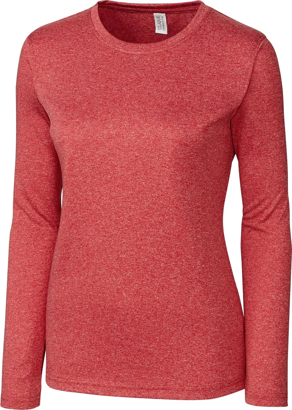 Clique Lqk00078 Charge Active Womens Long Sleeve Tee - Cardinal Red Heather - Ladies Xs