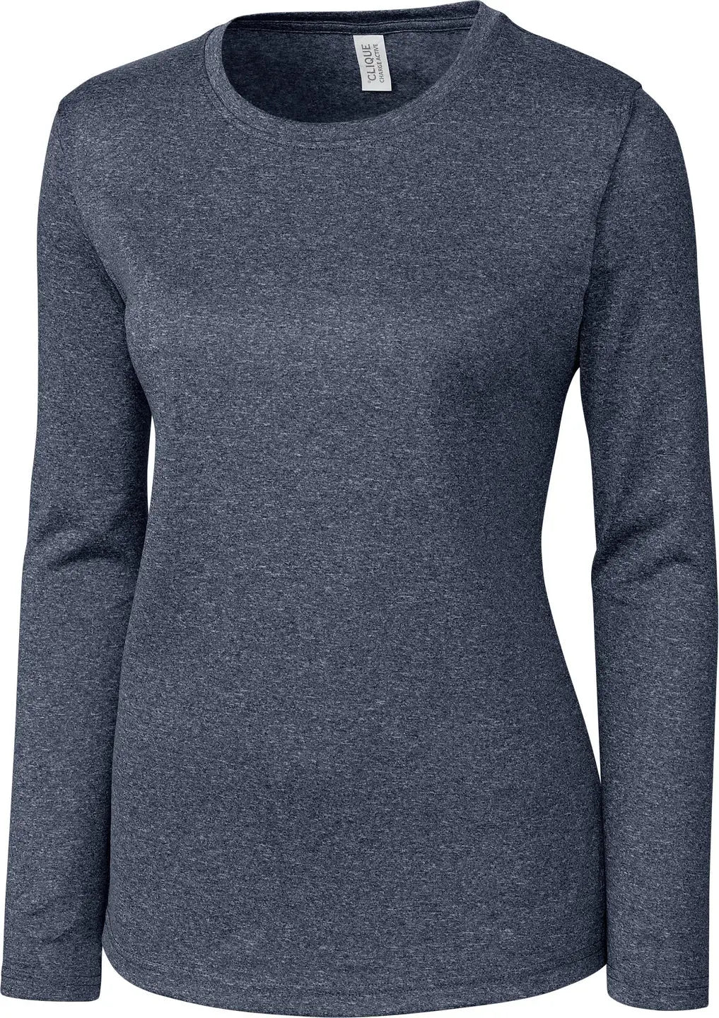 Clique Lqk00078 Charge Active Womens Long Sleeve Tee - Navy Heather - Ladies s