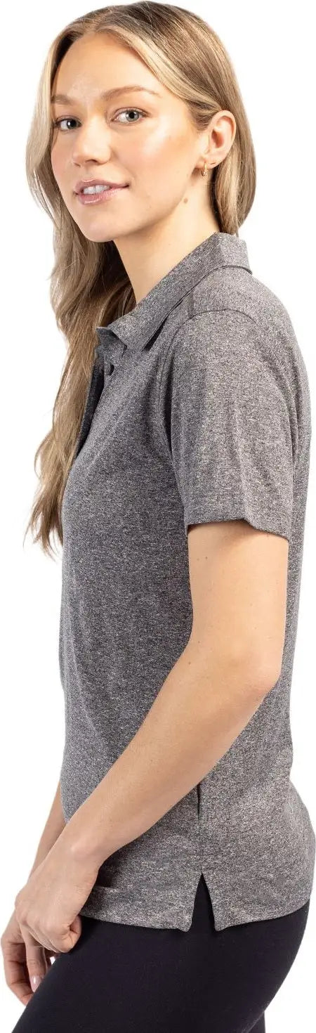 Clique Lqk00079 Charge Active Womens Short Sleeve Polo - Black Heather