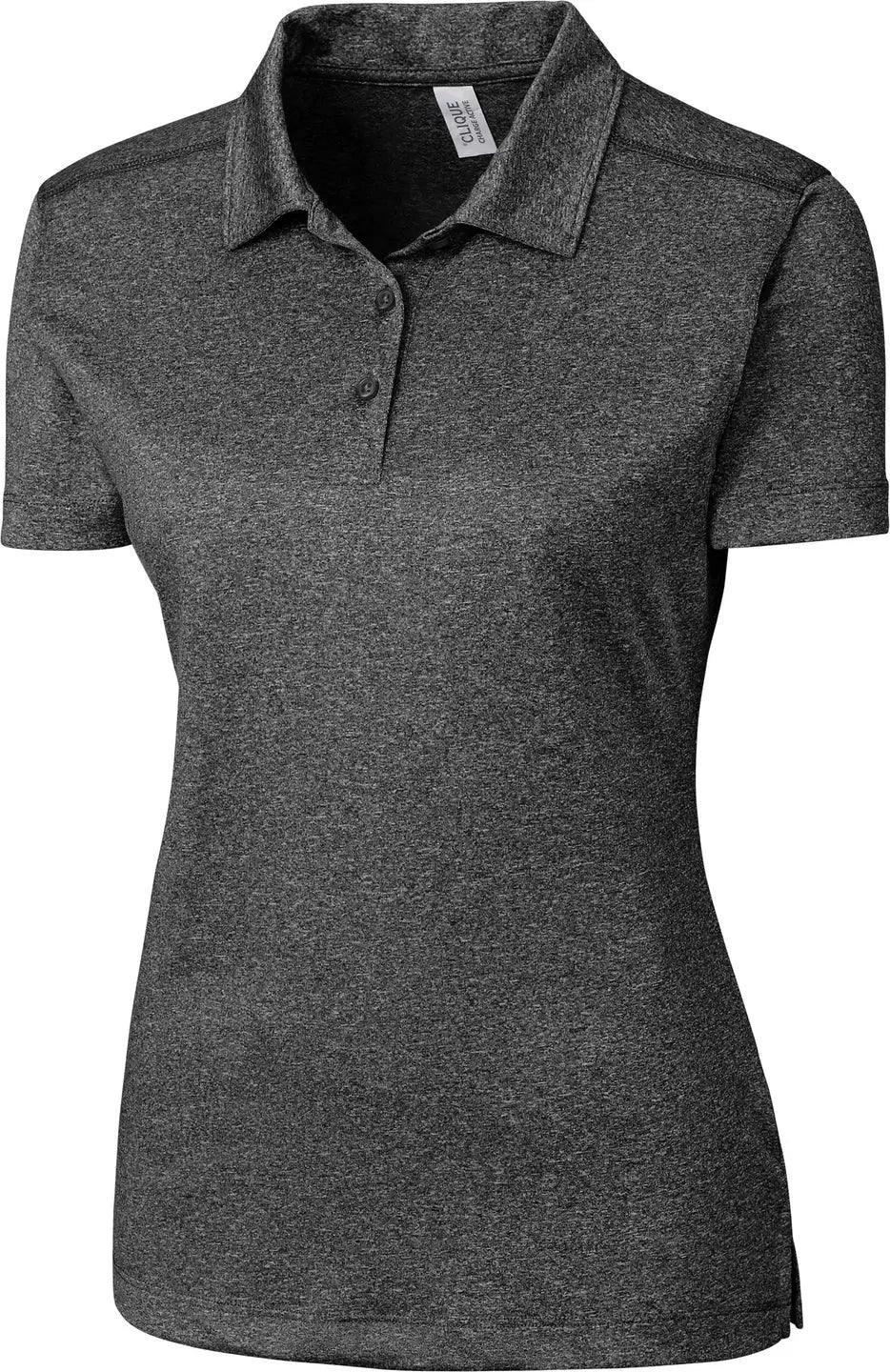 Clique Lqk00079 Charge Active Womens Short Sleeve Polo - Black Heather