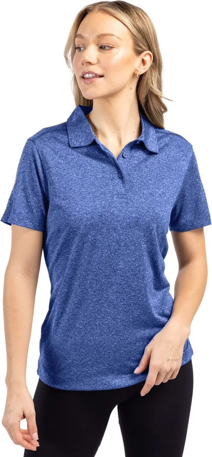 Clique Lqk00079 Charge Active Womens Short Sleeve Polo - Blue Heather - Ladies Xs