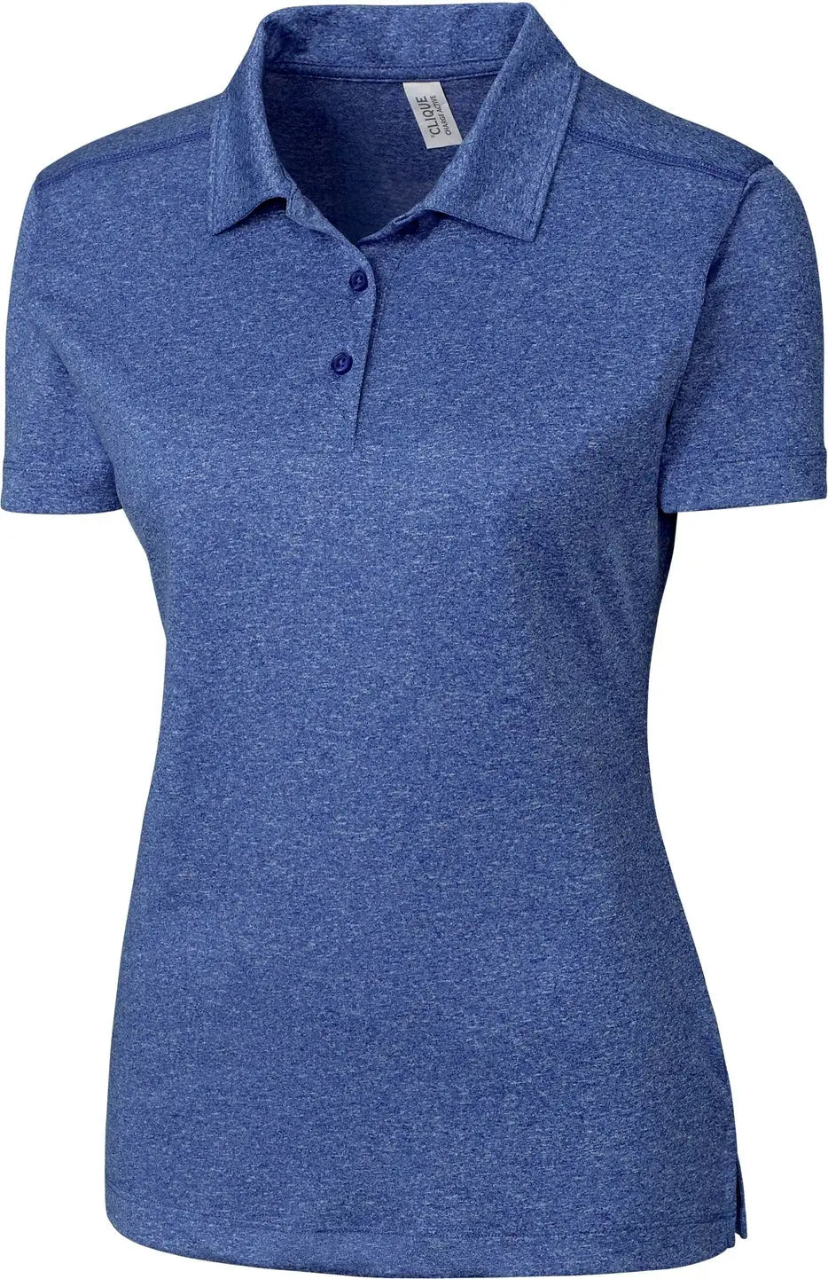 Clique Lqk00079 Charge Active Womens Short Sleeve Polo - Blue Heather