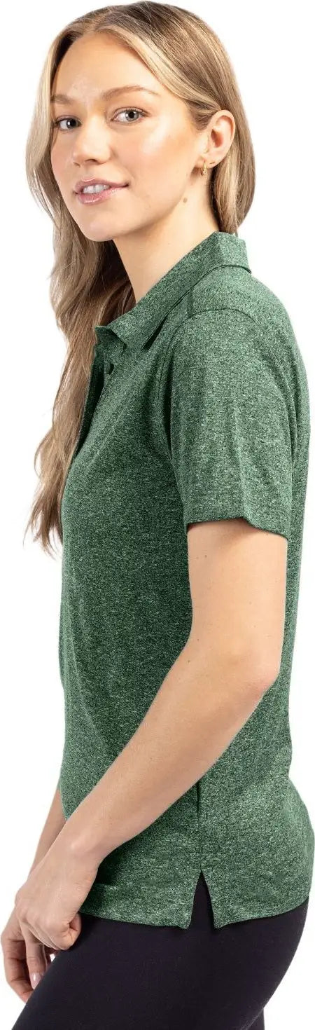 Clique Lqk00079 Charge Active Womens Short Sleeve Polo - Bottle Green Heather