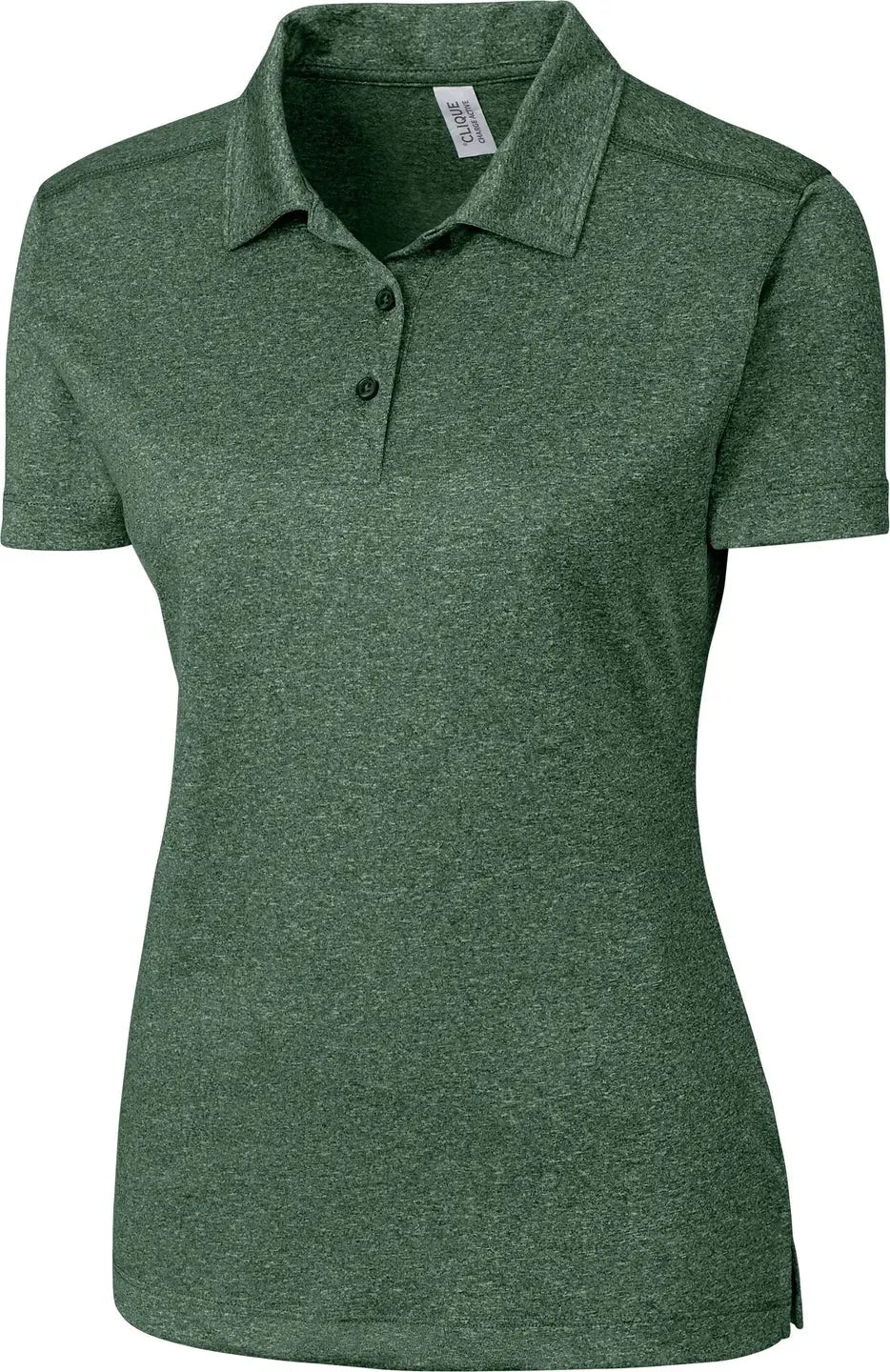Clique Lqk00079 Charge Active Womens Short Sleeve Polo - Bottle Green Heather