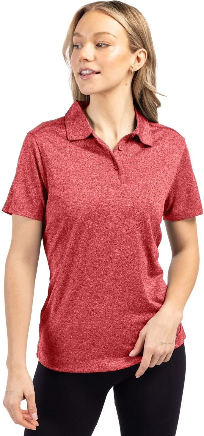 Clique Lqk00079 Charge Active Womens Short Sleeve Polo - Cardinal Red Heather - Ladies Xs