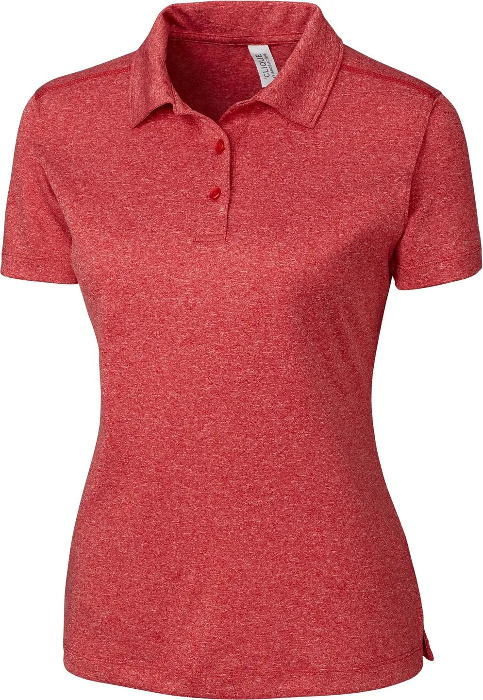 Clique Lqk00079 Charge Active Womens Short Sleeve Polo - Cardinal Red Heather - Ladies Xs