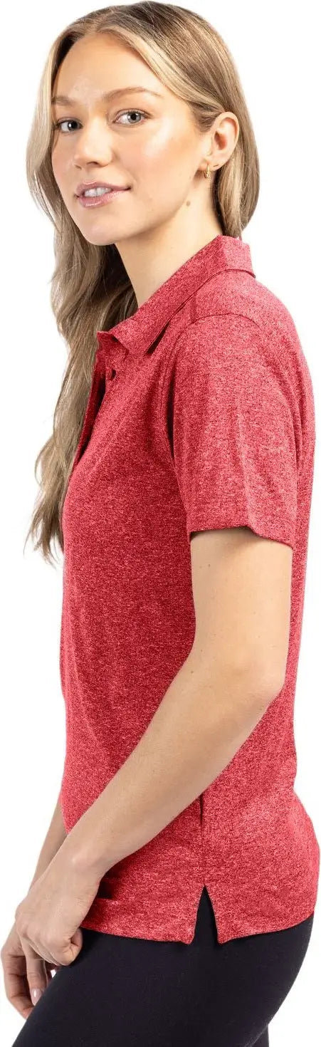 Clique Lqk00079 Charge Active Womens Short Sleeve Polo - Cardinal Red Heather