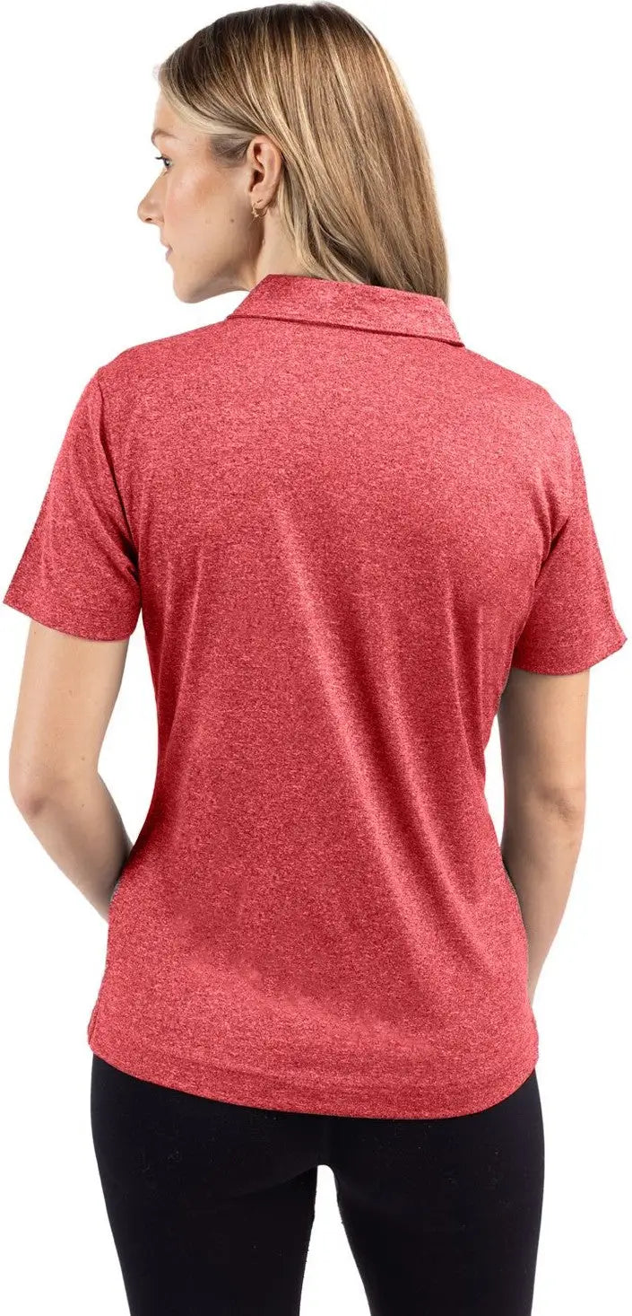 Clique Lqk00079 Charge Active Womens Short Sleeve Polo - Cardinal Red Heather
