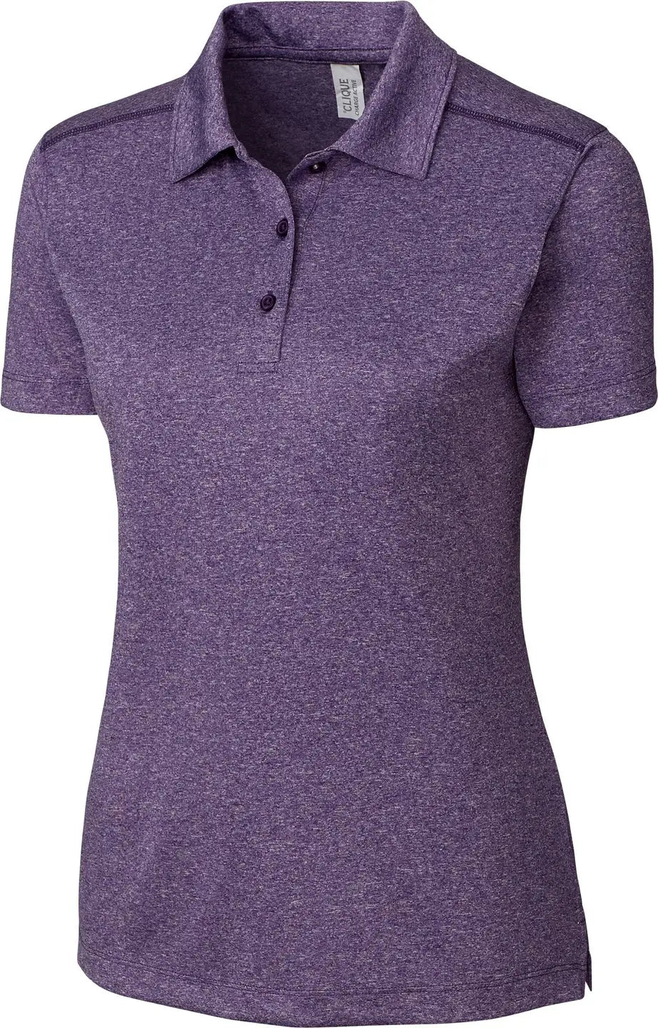 Clique Lqk00079 Charge Active Womens Short Sleeve Polo - College Purple Heather - Ladies Xs