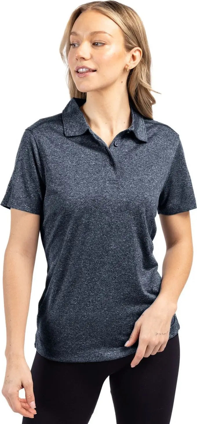 Clique Lqk00079 Charge Active Womens Short Sleeve Polo - Navy Heather - Ladies Xs