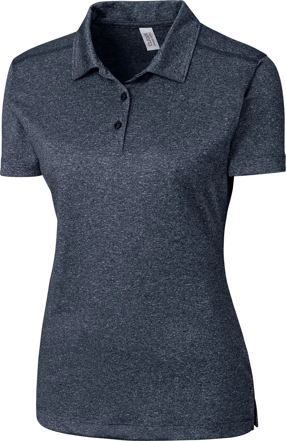 Clique Lqk00079 Charge Active Womens Short Sleeve Polo - Navy Heather