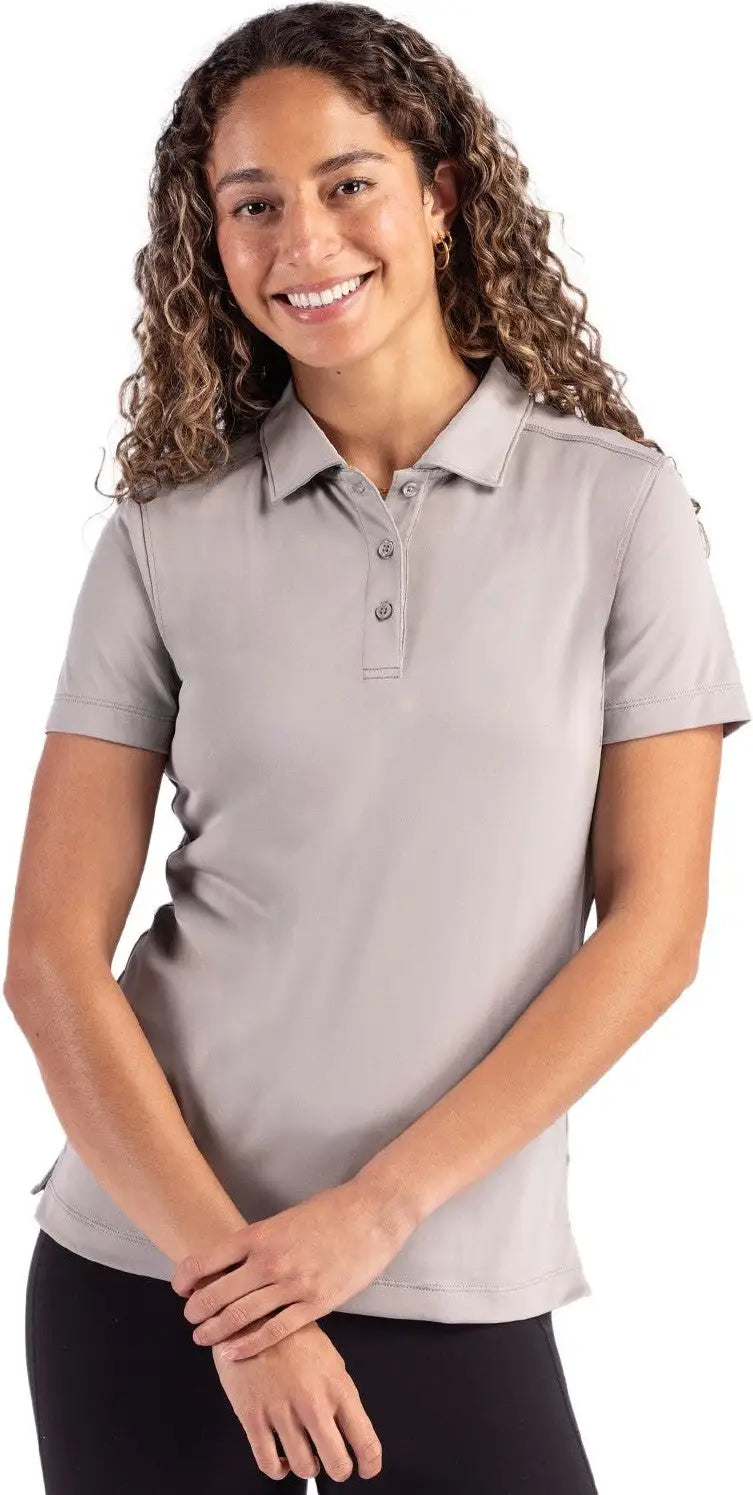 Clique Lqk00079 Charge Active Womens Short Sleeve Polo - Silver Gray - Ladies Xs