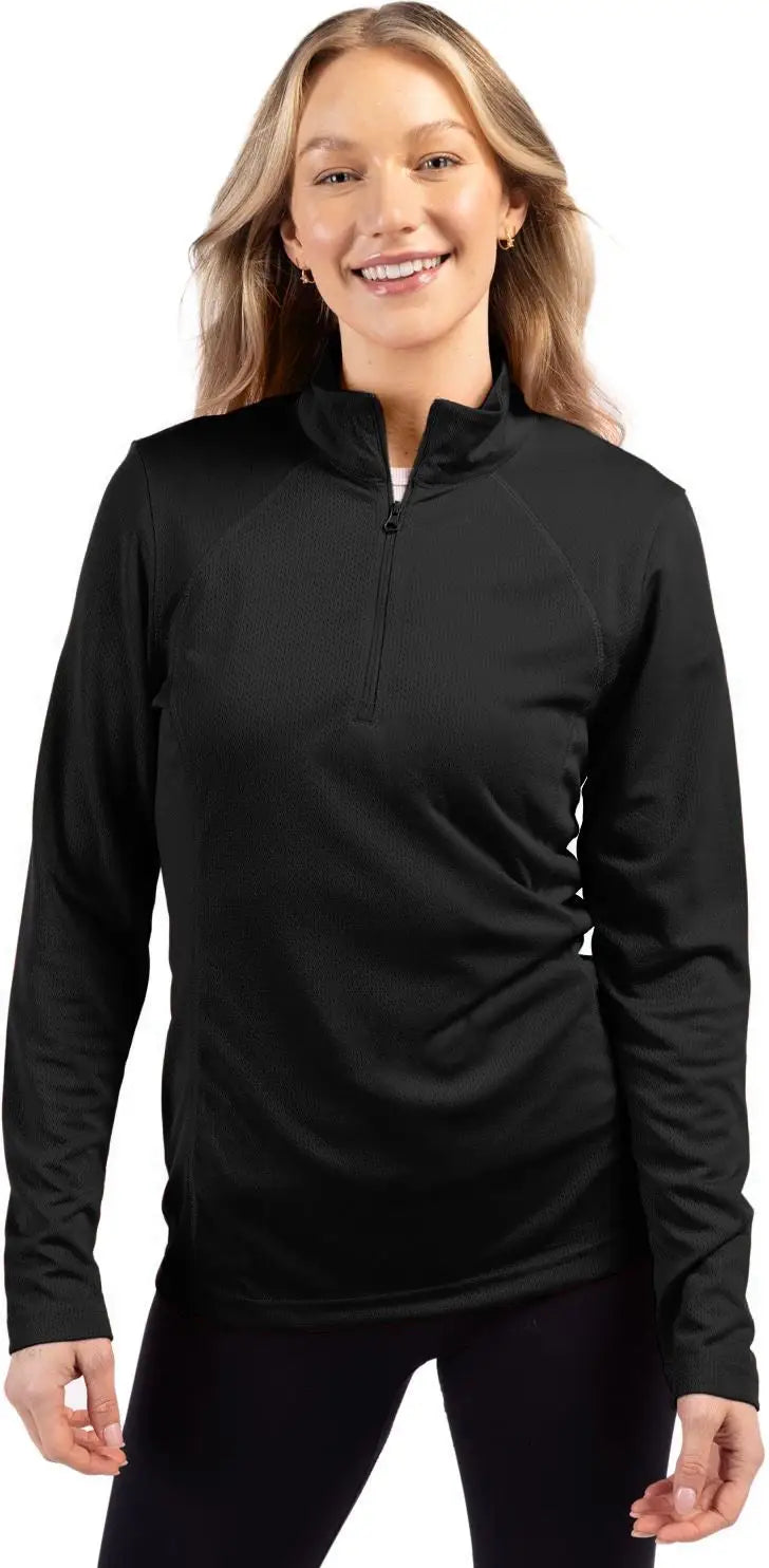 Clique Lqk00084 Ice Pique Womens Half Zip Tech Pullover - Black - Ladies Xs
