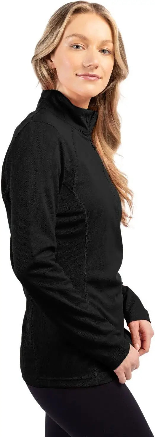 Clique Lqk00084 Ice Pique Womens Half Zip Tech Pullover - Black