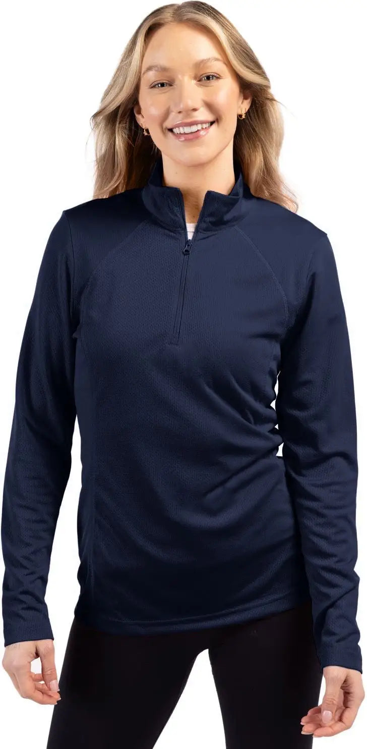 Clique Lqk00084 Ice Pique Womens Half Zip Tech Pullover - Dark Navy - Ladies Xs