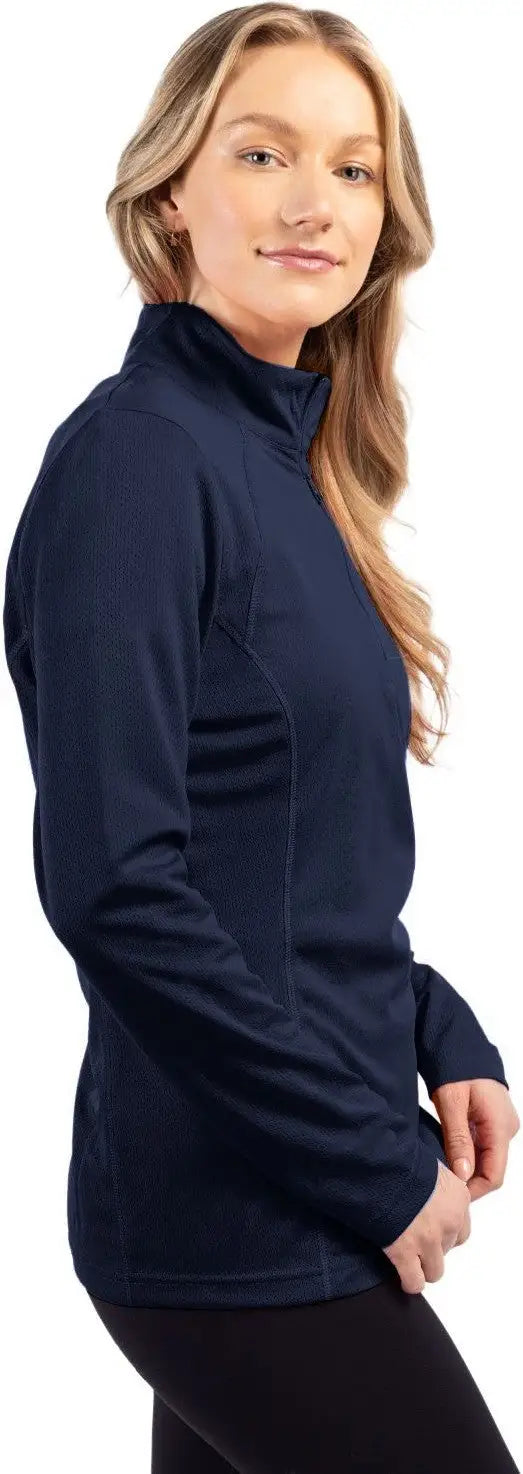 Clique Lqk00084 Ice Pique Womens Half Zip Tech Pullover - Dark Navy