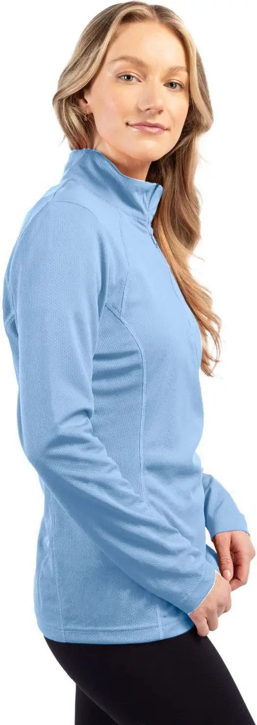 Clique Lqk00084 Ice Pique Womens Half Zip Tech Pullover - Light Blue