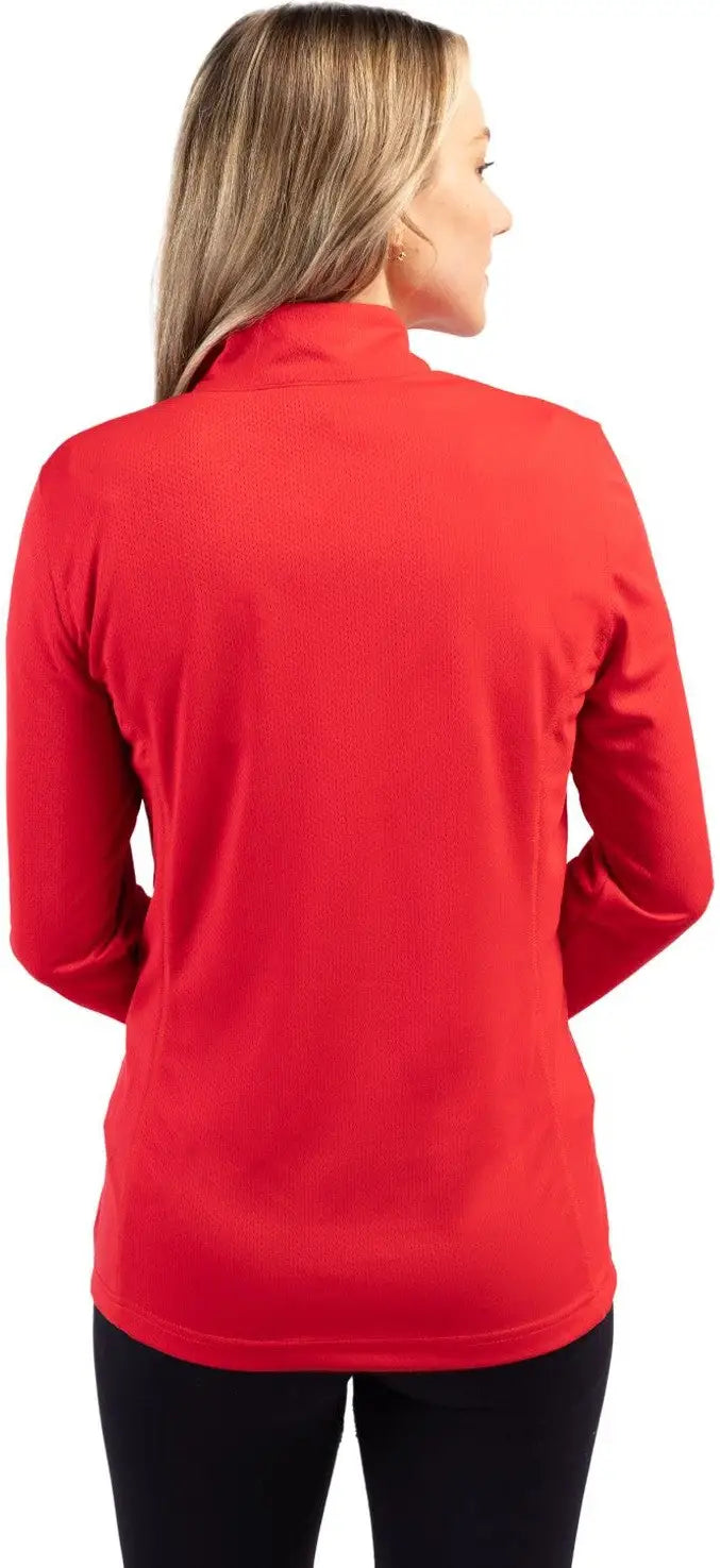 Clique Lqk00084 Ice Pique Womens Half Zip Tech Pullover - Red