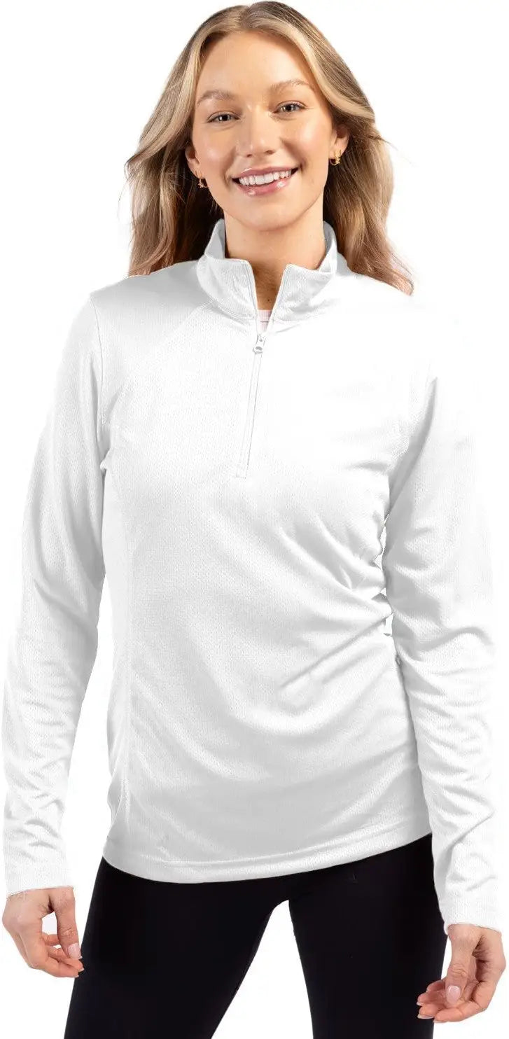 Clique Lqk00084 Ice Pique Womens Half Zip Tech Pullover - White - Ladies Xs