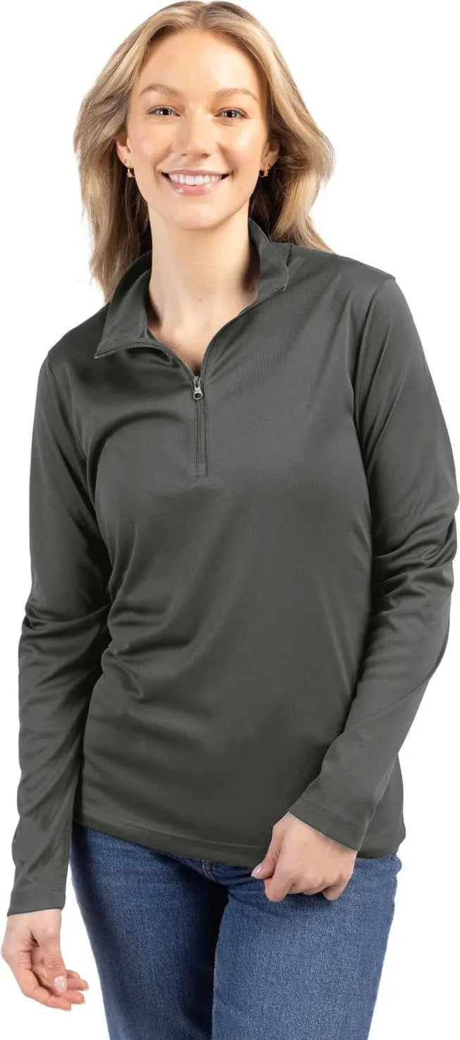 Clique Lqk00085 Spin Eco Performance Half Zip Womens Pullover - Pure Slate - Ladies Xs