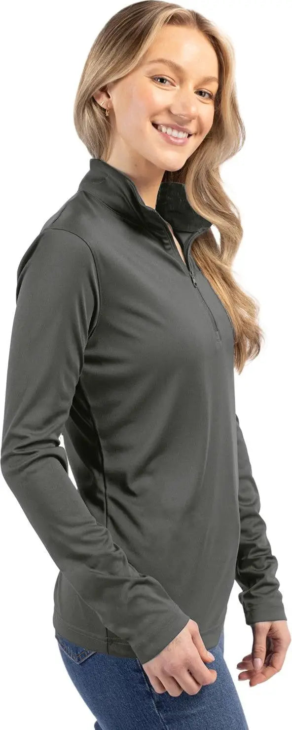 Clique Lqk00085 Spin Eco Performance Half Zip Womens Pullover - Pure Slate