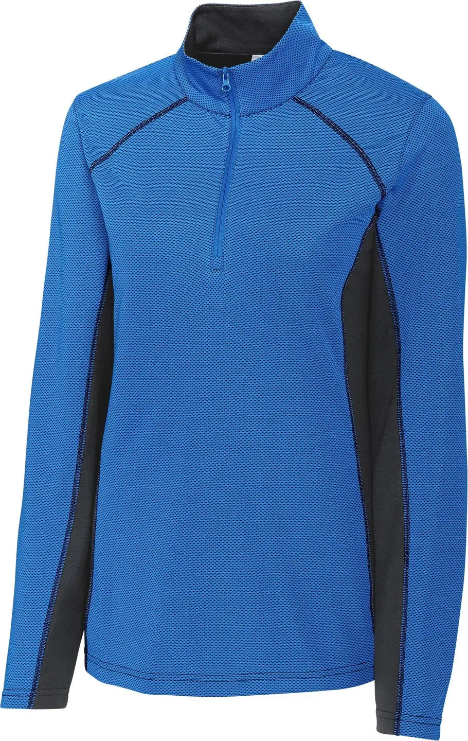 Clique Lqk00086 Ice Pique Colorblock Womens Half Zip Tech Pullover - Royal Blue - Ladies Xs