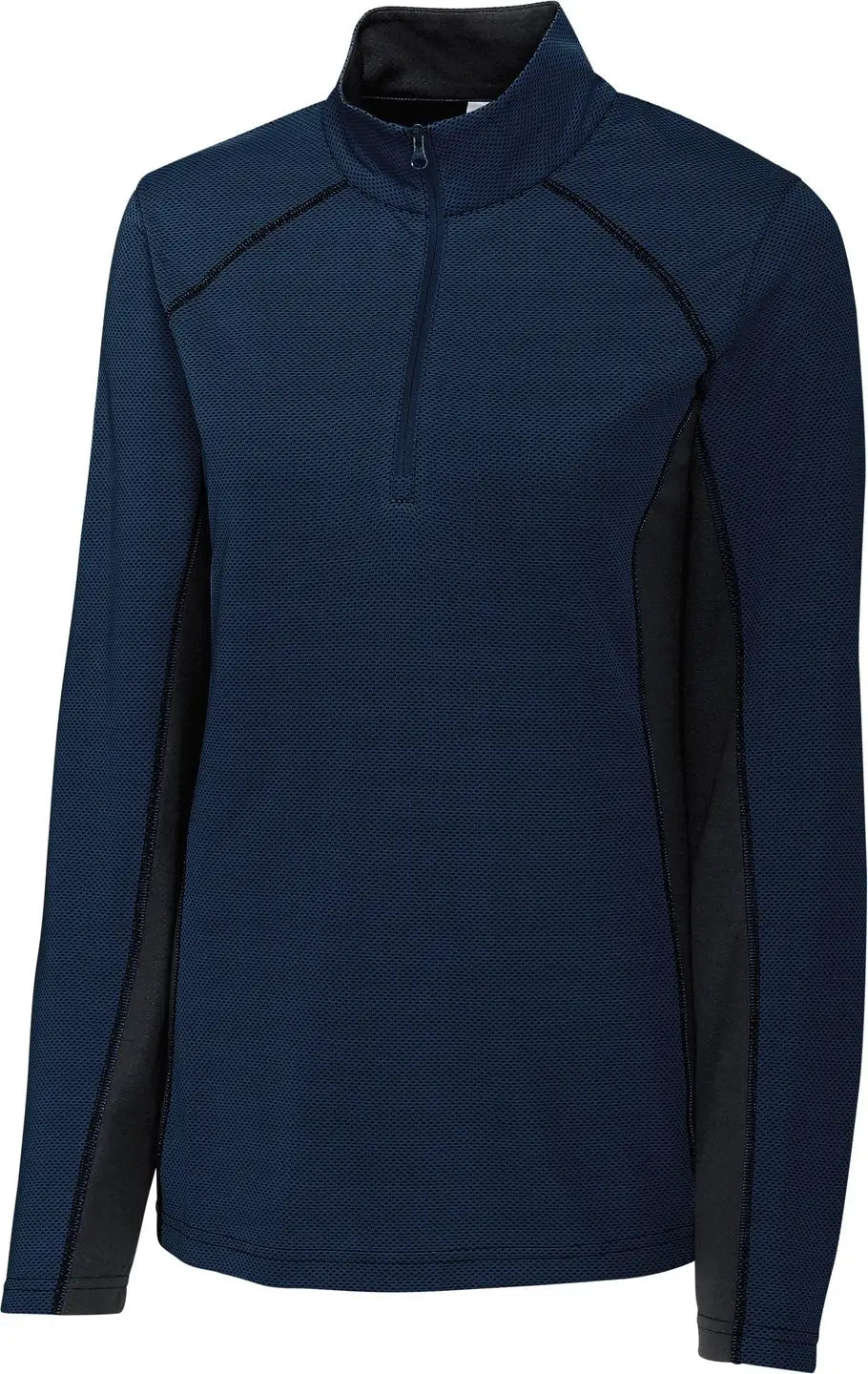 Clique Lqk00086 Ice Pique Colorblock Womens Half Zip Tech Pullover - Dark Navy - Ladies Xs