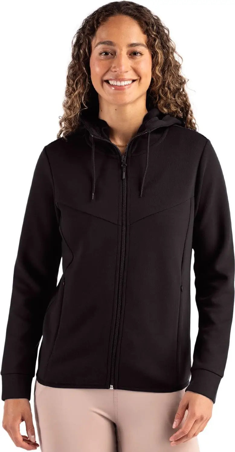 Clique Lqk00091 Haven Recycled Womens Full Zip Hooded Sweatshirt - Black - Ladies Xs