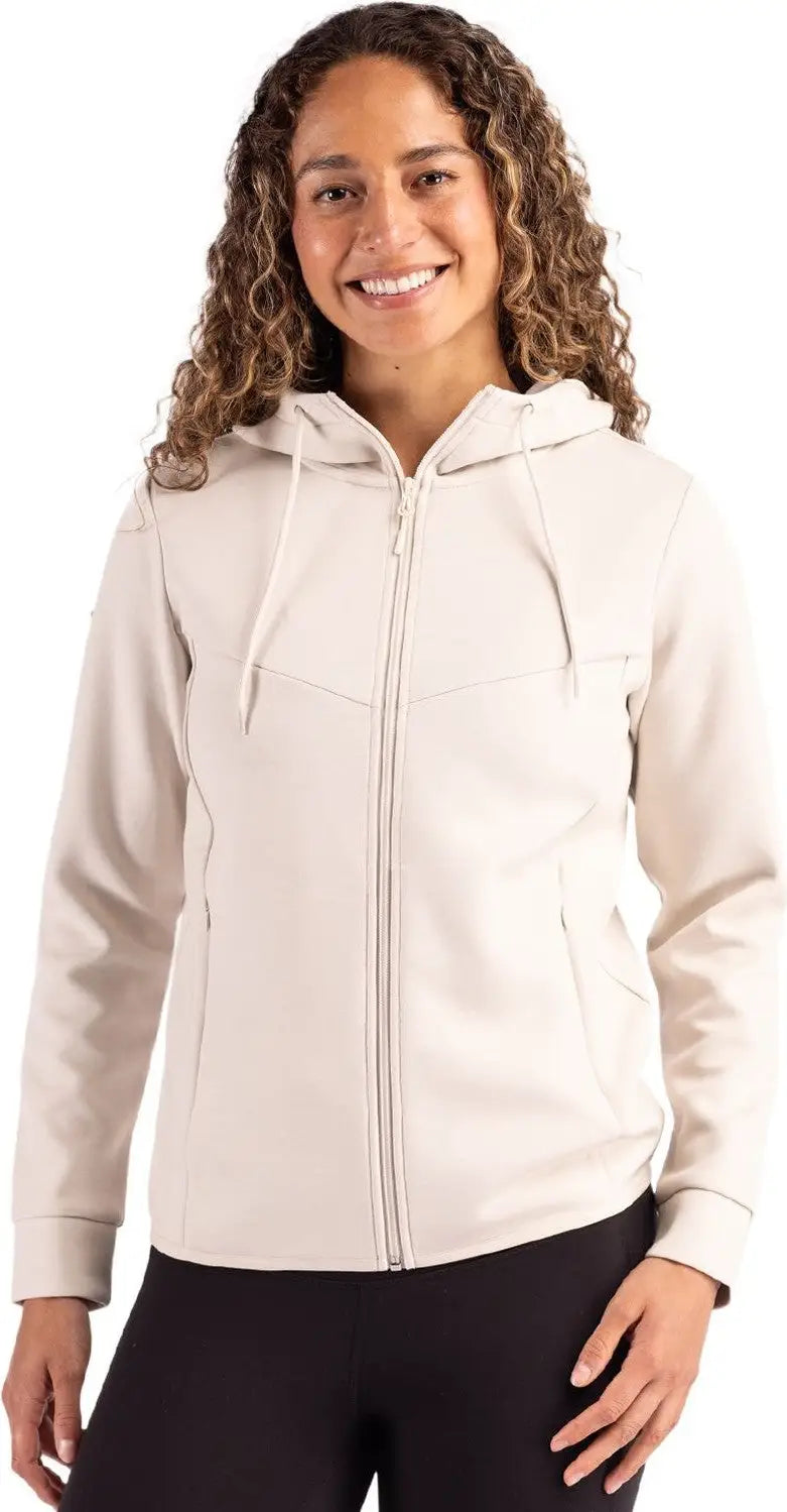Clique Lqk00091 Haven Recycled Womens Full Zip Hooded Sweatshirt - Fog - Ladies Xs