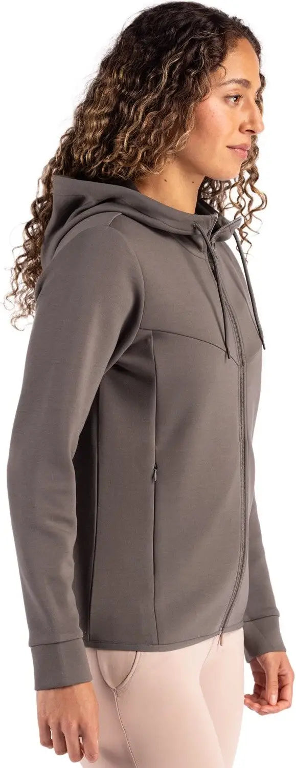 Clique Lqk00091 Haven Recycled Womens Full Zip Hooded Sweatshirt - Pure Slate
