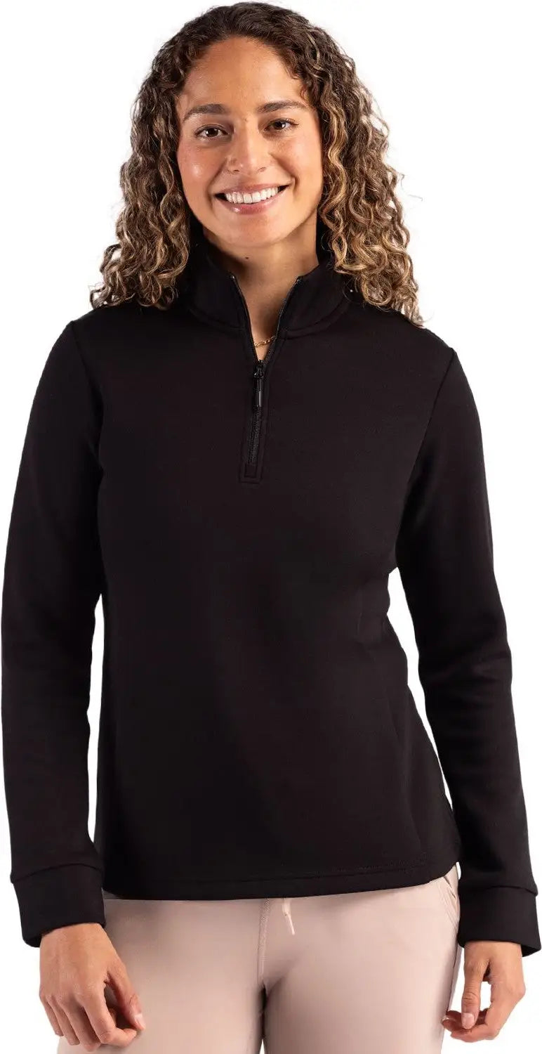 Clique Lqk00092 Haven Recycled Womens Quarter Zip Pullover - Black - Ladies Xs