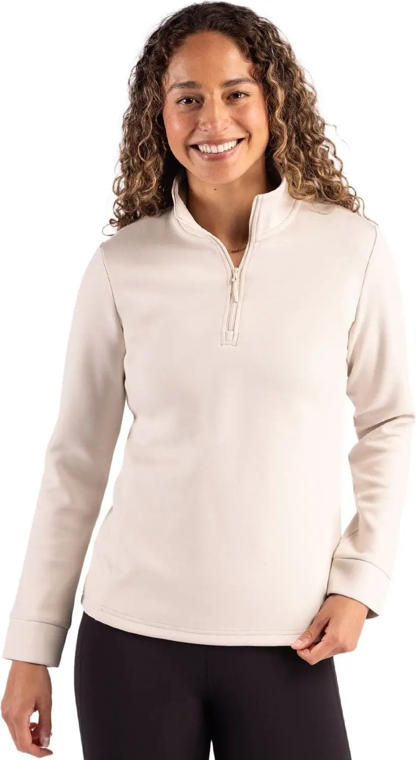 Clique Lqk00092 Haven Recycled Womens Quarter Zip Pullover - Fog