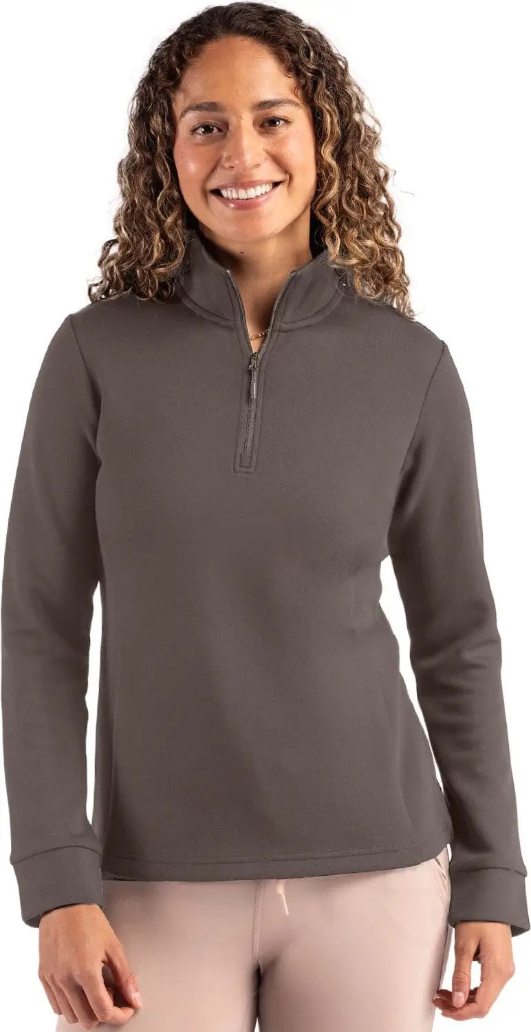 Clique Lqk00092 Haven Recycled Womens Quarter Zip Pullover - Pure Slate - Ladies Xs