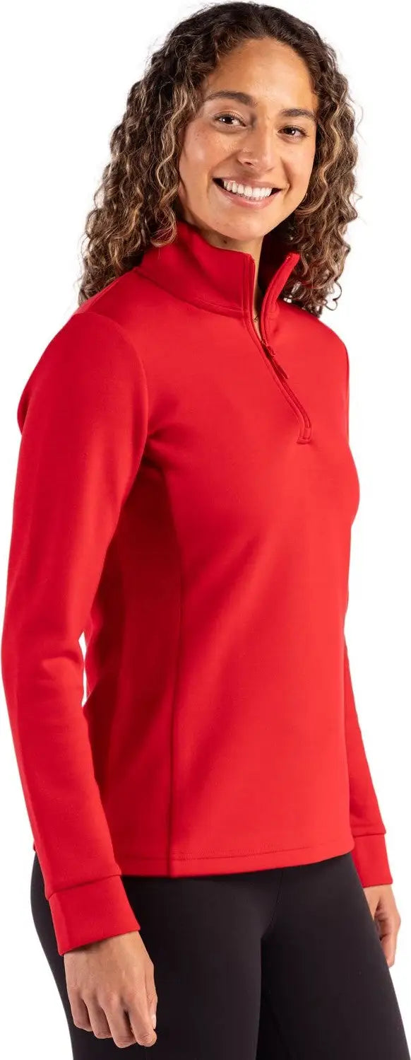 Clique Lqk00092 Haven Recycled Womens Quarter Zip Pullover - Red