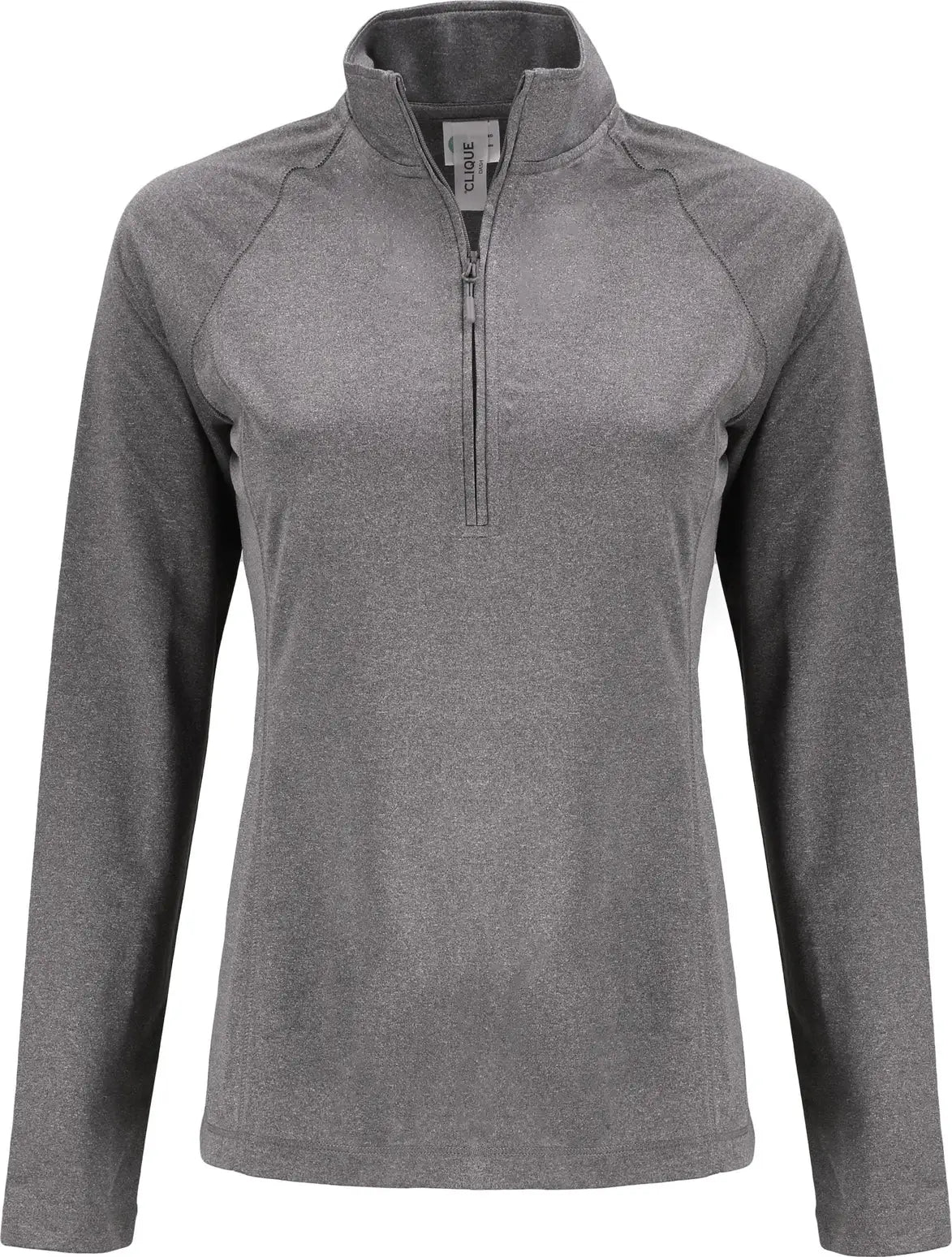 Clique Lqk00093 Dash Recycled Womens Quarter Zip Pullover - Black Heather - Ladies Xs