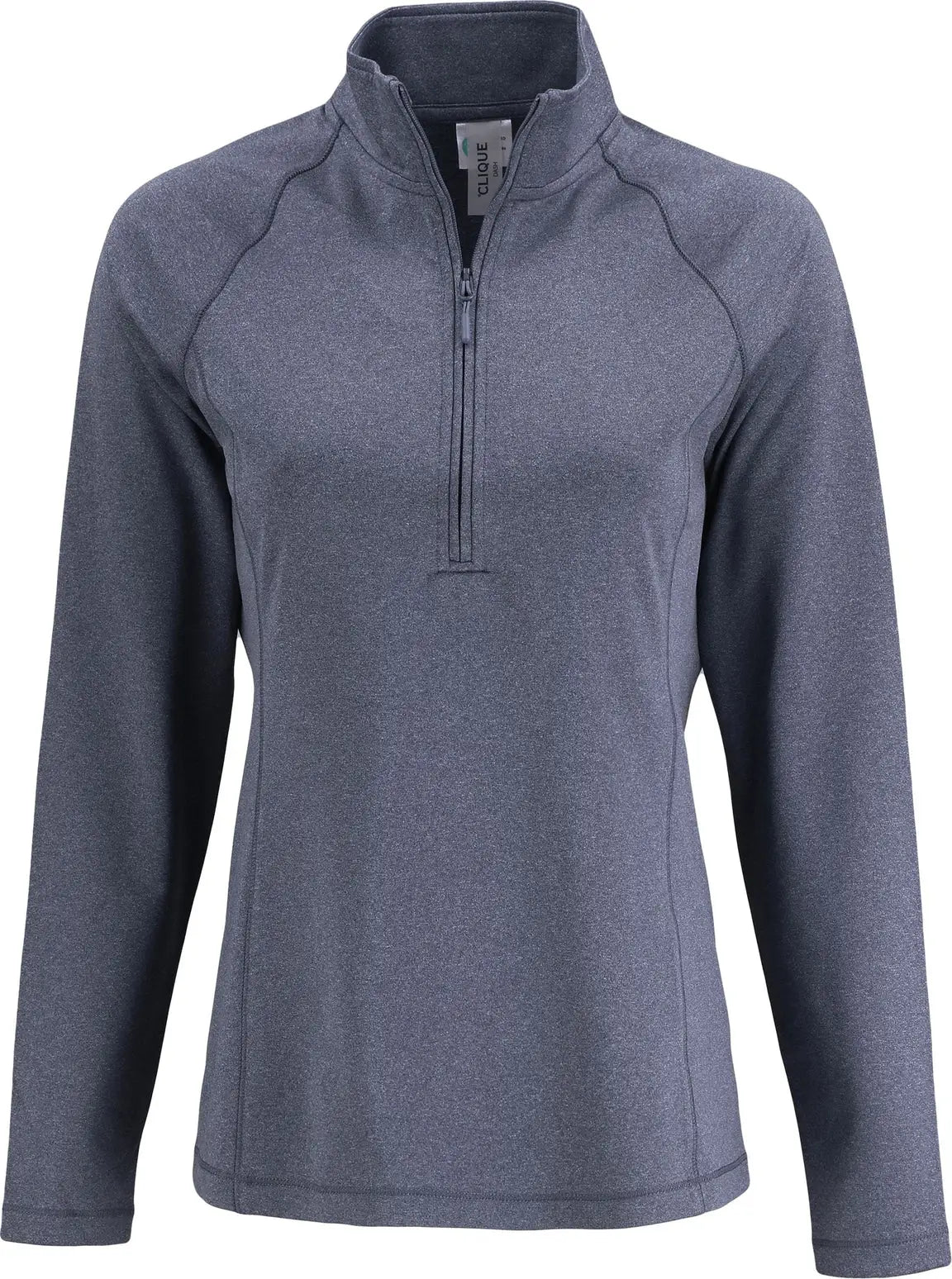 Clique Lqk00093 Dash Recycled Womens Quarter Zip Pullover - Navy Heather - Ladies Xs
