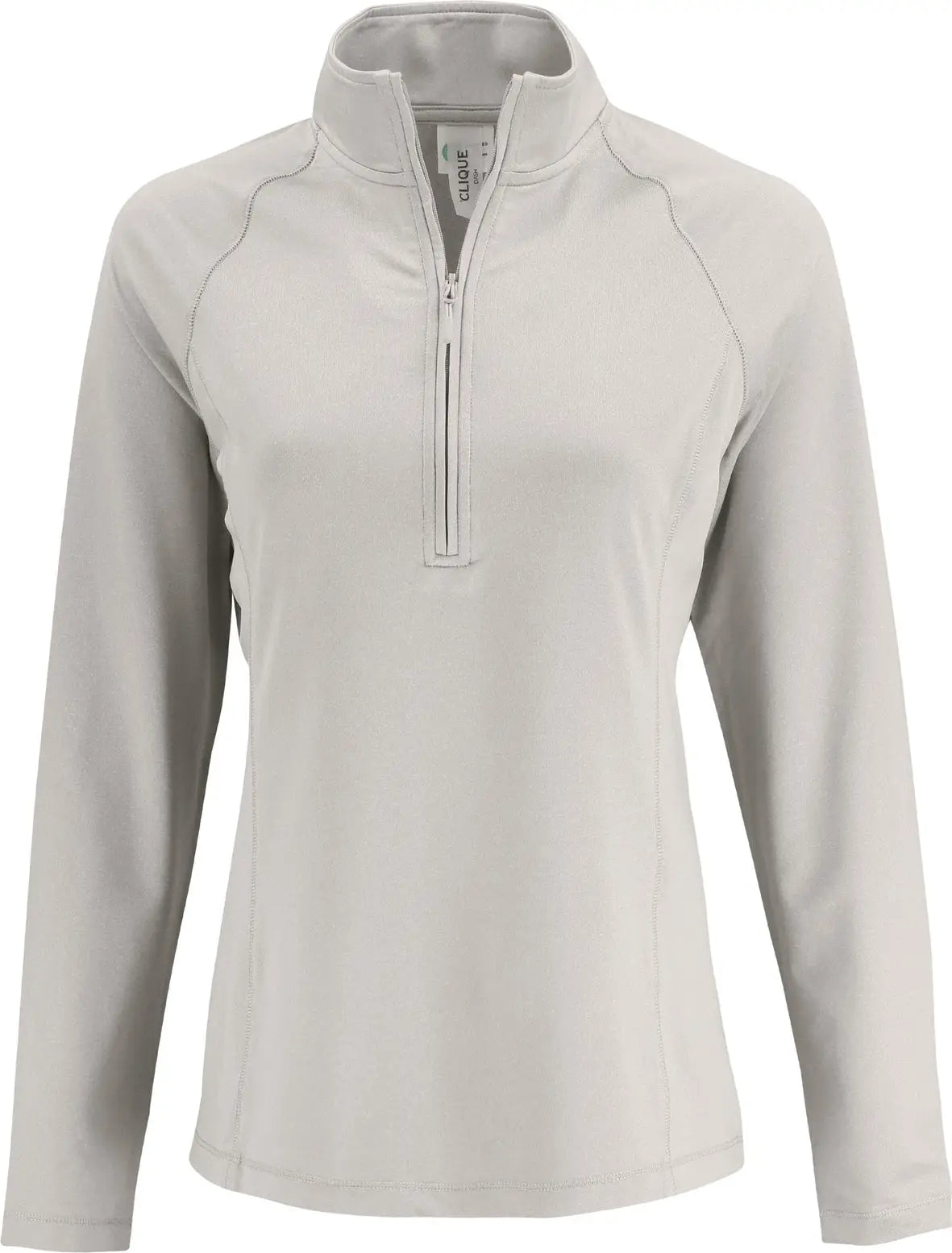 Clique Lqk00093 Dash Recycled Womens Quarter Zip Pullover - Silver Gray Heather - Ladies Xs