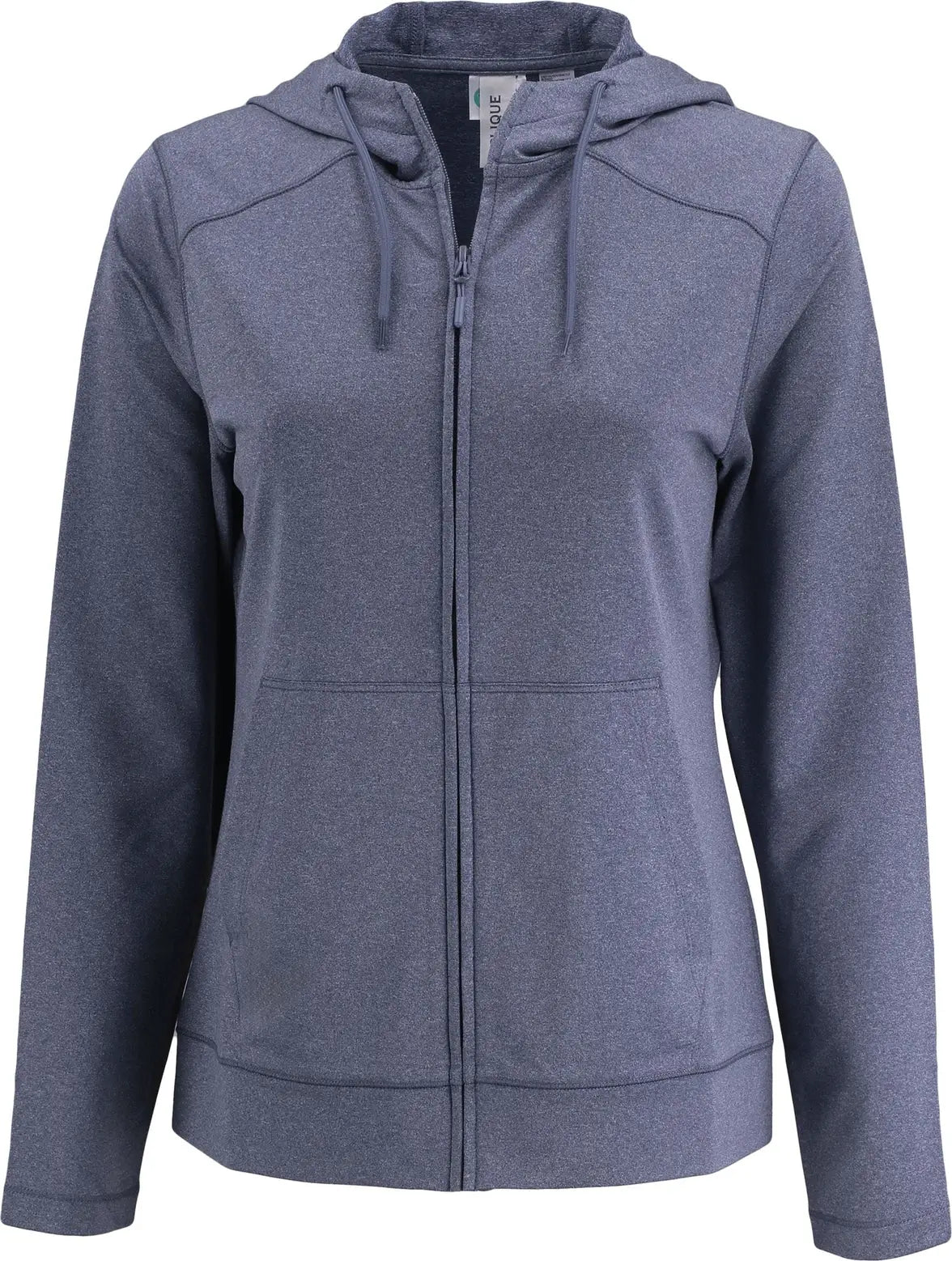 Clique Lqk00094 Dash Recycled Womens Hooded Full Zip - Navy Heather - Ladies Xs