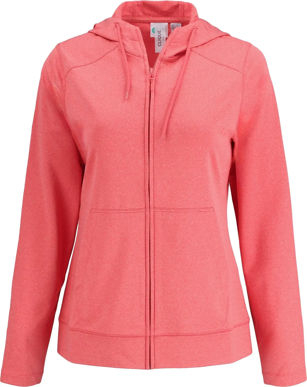Clique Lqk00094 Dash Recycled Womens Hooded Full Zip - Red Heather - Ladies Xs