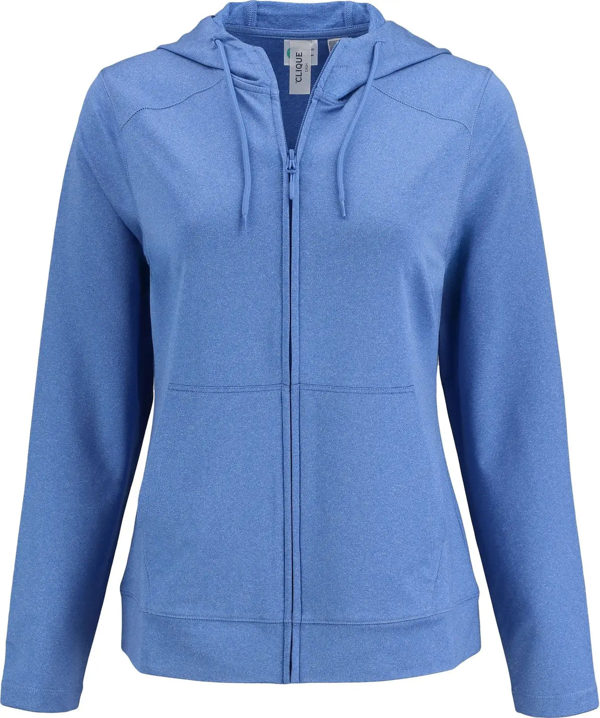 Clique Lqk00094 Dash Recycled Womens Hooded Full Zip - Royal Blue Heather - Ladies Xs