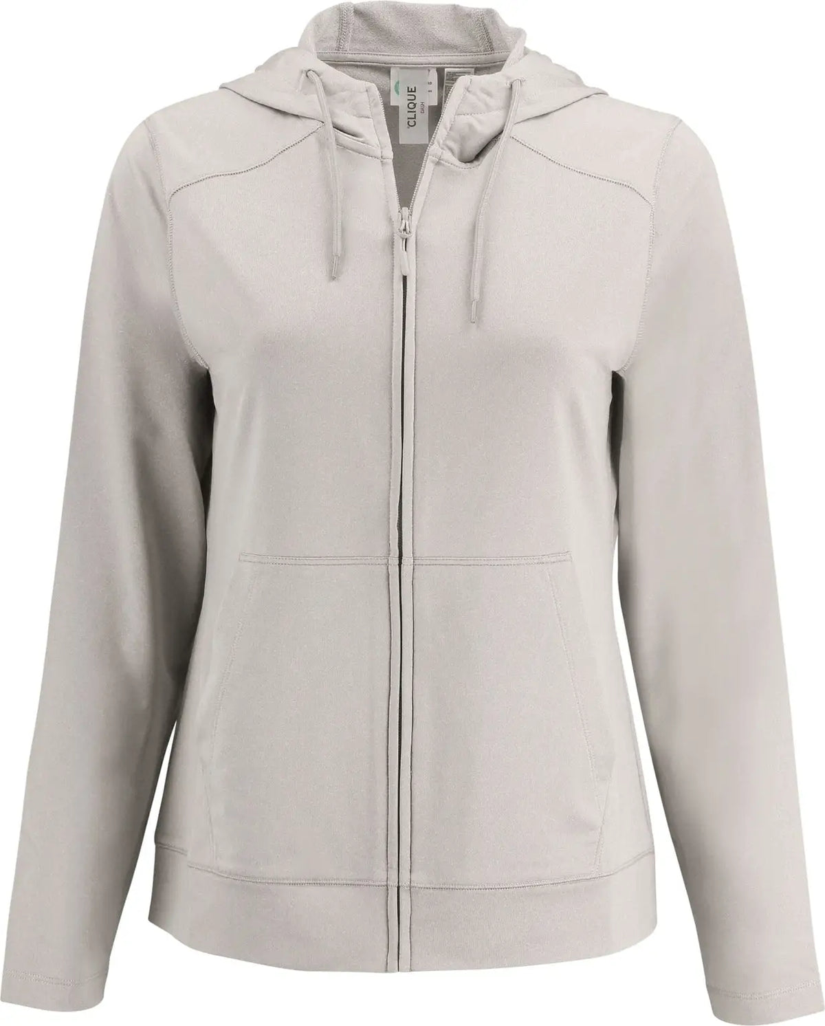 Clique Lqk00094 Dash Recycled Womens Hooded Full Zip - Silver Gray Heather - Ladies Xs