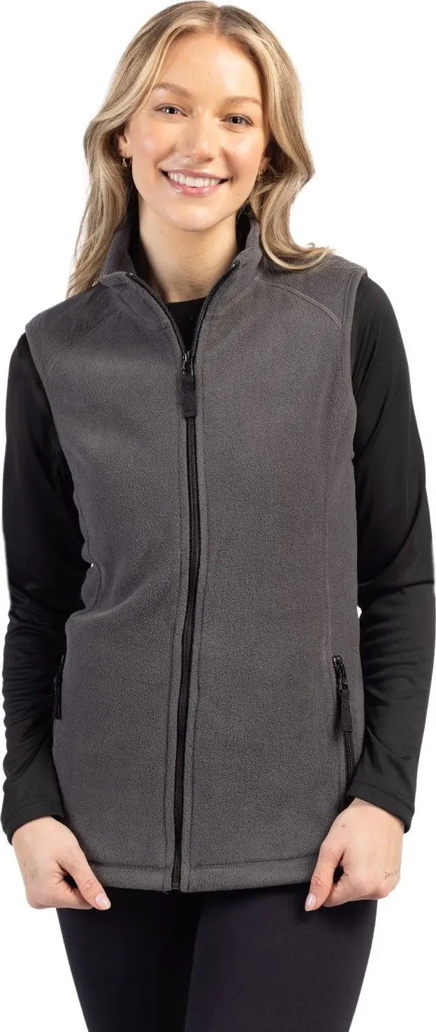 Clique Lqo00017 Summit Performance Fleece Full Zip Womens Vest - Charcoal - Ladies Xs