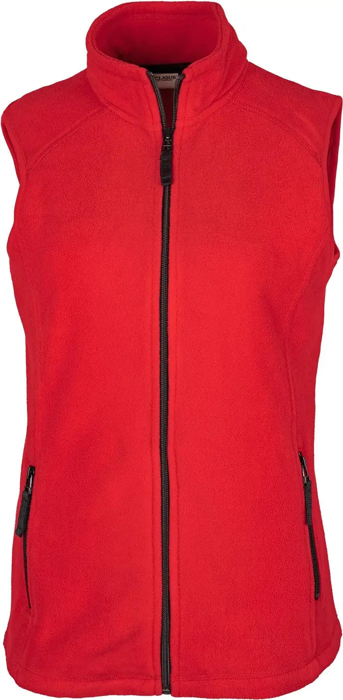 Clique Lqo00017 Summit Performance Fleece Full Zip Womens Vest - Red - Ladies Xs