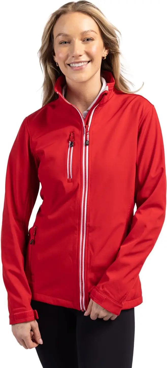 Clique Lqo00041 Telemark Eco Stretch Softshell Full Zip Womens Jacket - Red