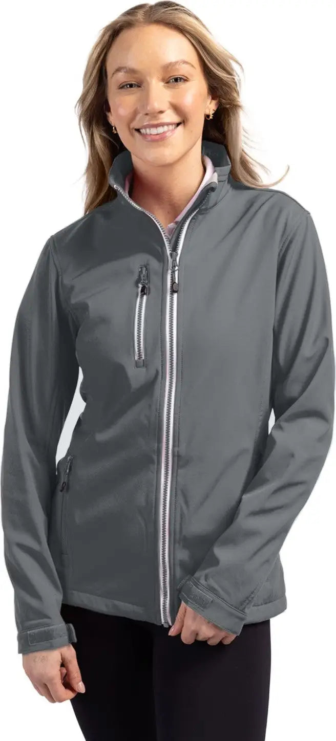 Clique Lqo00041 Telemark Eco Stretch Softshell Full Zip Womens Jacket - Pure Slate - Ladies Xs