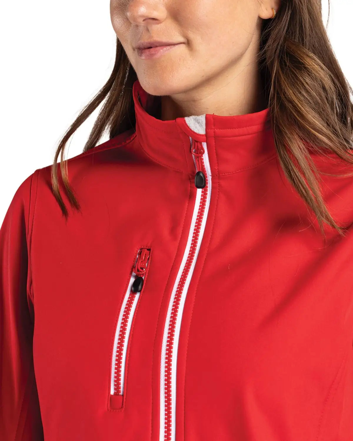 Clique Lqo00041 Telemark Eco Stretch Softshell Full Zip Womens Jacket - Red