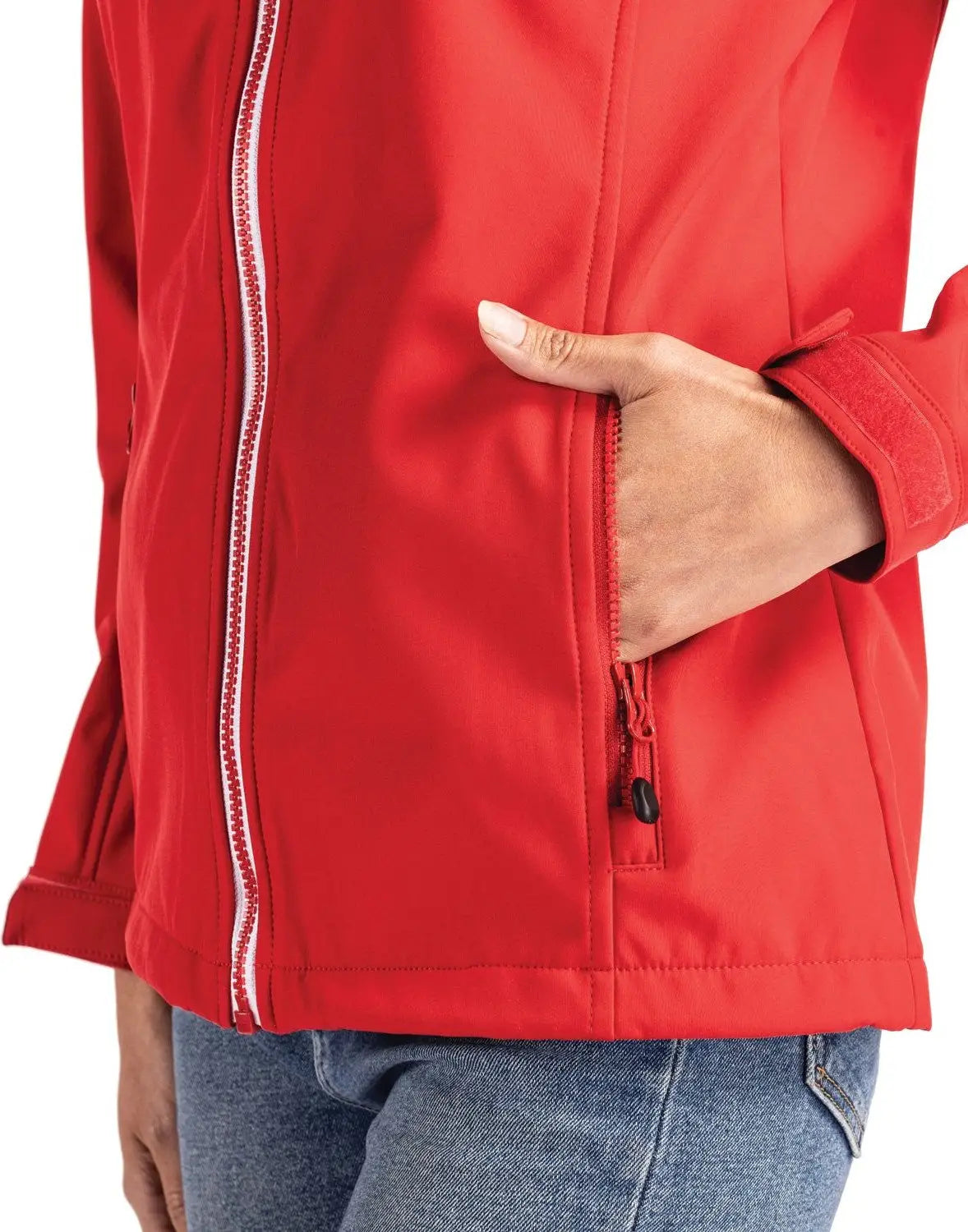 Clique Lqo00041 Telemark Eco Stretch Softshell Full Zip Womens Jacket - Red - Ladies Xs