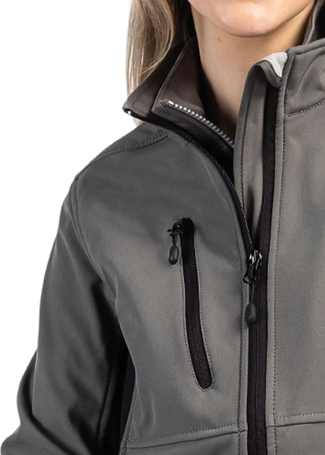 Clique Lqo00042 Narvik Eco Stretch Softshell Full Zip Womens Jacket - Pure Slate Black