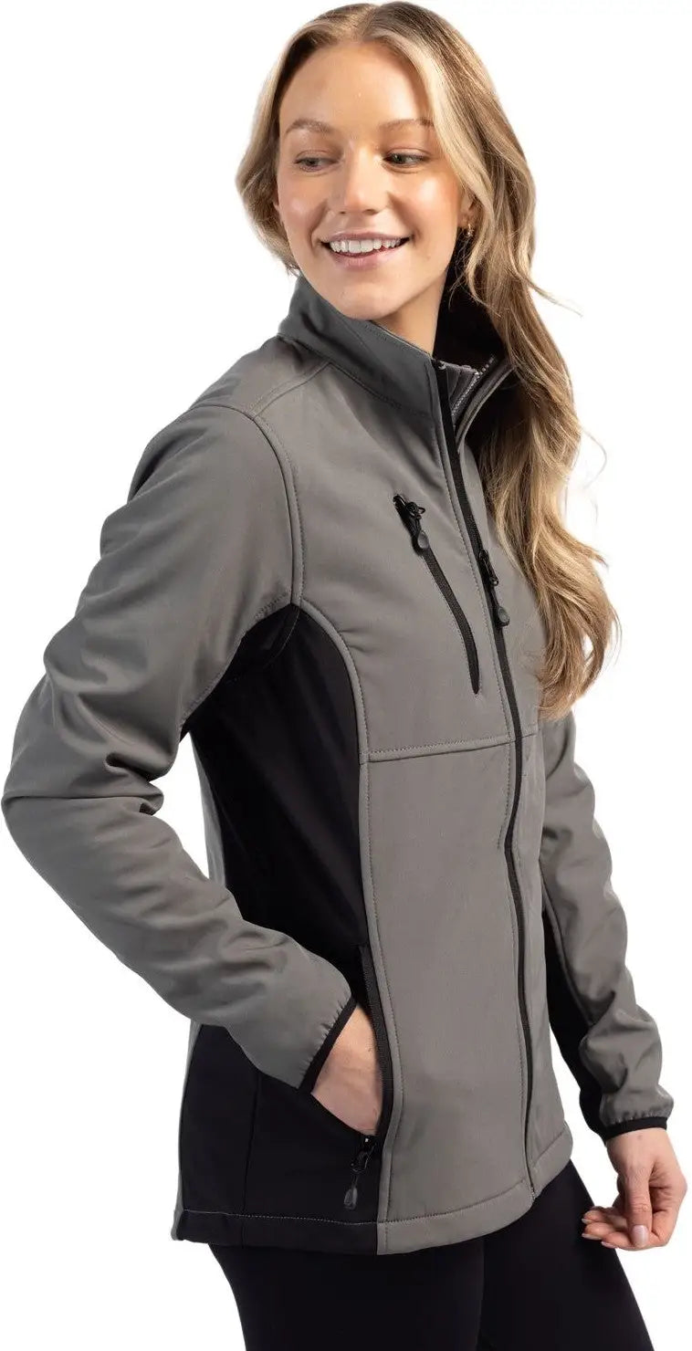 Clique Lqo00042 Narvik Eco Stretch Softshell Full Zip Womens Jacket - Pure Slate Black